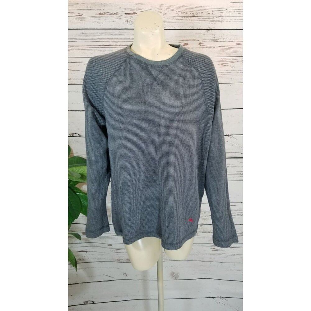 Tommy Bahama Gray Thermal Waffle Knit Long Sleeve Top‎ Men's Sz Medium